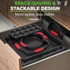 image:imageNutriChef 10Piece Nonstick Kitchen Oven Baking Pans  Premium amp Stylish NonStick Carbon Steel  Commercial Grade Restaurant Quality Metal Bakeware with Silicone Handles  Easy to Clean NCSBS10S10Piece Set