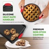 image:imageNutriChef 10Piece Nonstick Kitchen Oven Baking Pans  Premium amp Stylish NonStick Carbon Steel  Commercial Grade Restaurant Quality Metal Bakeware with Silicone Handles  Easy to Clean NCSBS10S6Piece Set