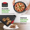 image:imageNutriChef 10Piece Nonstick Kitchen Oven Baking Pans  Premium amp Stylish NonStick Carbon Steel  Commercial Grade Restaurant Quality Metal Bakeware with Silicone Handles  Easy to Clean NCSBS10S10Piece Set