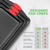 image:imageNutriChef 10Piece Nonstick Kitchen Oven Baking Pans  Premium amp Stylish NonStick Carbon Steel  Commercial Grade Restaurant Quality Metal Bakeware with Silicone Handles  Easy to Clean NCSBS10S3Piece Set