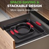 image:imageNutriChef 10Piece Nonstick Kitchen Oven Baking Pans  Premium amp Stylish NonStick Carbon Steel  Commercial Grade Restaurant Quality Metal Bakeware with Silicone Handles  Easy to Clean NCSBS10S8Piece Set