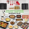 image:imageNutriChef 10Piece Nonstick Kitchen Oven Baking Pans  Premium amp Stylish NonStick Carbon Steel  Commercial Grade Restaurant Quality Metal Bakeware with Silicone Handles  Easy to Clean NCSBS10S42Piece Set