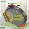 image:imageNutriChef 13Inch Nonstick Pizza Tray  Round Carbon Steel NonStick Pizza Pan with Perforated Holes Premium Bakeware Pizza Screen with Silicone Grip Handles Dishwasher Safe  NCBPIZ13 Pack