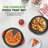 image:imageNutriChef 13Inch Nonstick Pizza Tray  Round Carbon Steel NonStick Pizza Pan with Perforated Holes Premium Bakeware Pizza Screen with Silicone Grip Handles Dishwasher Safe  NCBPIZ12 Pack