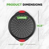 image:imageNutriChef 13Inch Nonstick Pizza Tray  Round Carbon Steel NonStick Pizza Pan with Perforated Holes Premium Bakeware Pizza Screen with Silicone Grip Handles Dishwasher Safe  NCBPIZ11 Pack
