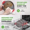 image:imageNutriChef 13Inch Nonstick Pizza Tray  Round Carbon Steel NonStick Pizza Pan with Perforated Holes Premium Bakeware Pizza Screen with Silicone Grip Handles Dishwasher Safe  NCBPIZ13 Pack
