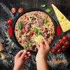 image:imageNutriChef 13Inch Nonstick Pizza Tray  Round Carbon Steel NonStick Pizza Pan with Perforated Holes Premium Bakeware Pizza Screen with Silicone Grip Handles Dishwasher Safe  NCBPIZ11 Pack