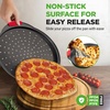 image:imageNutriChef 13Inch Nonstick Pizza Tray  Round Carbon Steel NonStick Pizza Pan with Perforated Holes Premium Bakeware Pizza Screen with Silicone Grip Handles Dishwasher Safe  NCBPIZ11 Pack