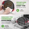 image:imageNutriChef 13Inch Nonstick Pizza Tray  Round Carbon Steel NonStick Pizza Pan with Perforated Holes Premium Bakeware Pizza Screen with Silicone Grip Handles Dishwasher Safe  NCBPIZ12 Pack