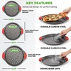 image:imageNutriChef 13Inch Nonstick Pizza Tray  Round Carbon Steel NonStick Pizza Pan with Perforated Holes Premium Bakeware Pizza Screen with Silicone Grip Handles Dishwasher Safe  NCBPIZ13 Pack