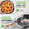 image:imageNutriChef 13Inch Nonstick Pizza Tray  Round Carbon Steel NonStick Pizza Pan with Perforated Holes Premium Bakeware Pizza Screen with Silicone Grip Handles Dishwasher Safe  NCBPIZ12 Pack