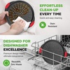 image:imageNutriChef 13Inch Nonstick Pizza Tray  Round Carbon Steel NonStick Pizza Pan with Perforated Holes Premium Bakeware Pizza Screen with Silicone Grip Handles Dishwasher Safe  NCBPIZ11 Pack