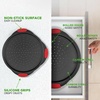 image:imageNutriChef 13Inch Nonstick Pizza Tray  Round Carbon Steel NonStick Pizza Pan with Perforated Holes Premium Bakeware Pizza Screen with Silicone Grip Handles Dishwasher Safe  NCBPIZ12 Pack
