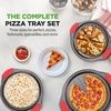 image:imageNutriChef 13Inch Nonstick Pizza Tray  Round Carbon Steel NonStick Pizza Pan with Perforated Holes Premium Bakeware Pizza Screen with Silicone Grip Handles Dishwasher Safe  NCBPIZ13 Pack