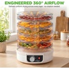 image:imageNutriChef Electric Countertop Food Dehydrator  MultiTier HighHeat Circulation Professional Food Preserver Fruit Vegetable Dryer Meat or Beef Jerky Maker w 5 Stackable Trays  AZPKFD12White