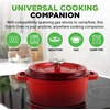 image:imageNutriChef Enameled Cast Iron Dutch Oven  5 QT Pot with Lid Cooking Pot with MoistureSealing Lid for Bread Baking Stews Braising Roasting Marinating amp Slow Cooking  Oven Safe Up to 500F