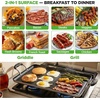 image:imageNutrichef Double Burner Griddle NonStick Stove Top Griddle for Gas Stove Dishwasher Safe Heatproof Bakelite Handles Even Heat Distribution PFOA amp PFOS Free 20 x 12 x 08 Inch BlackBlack