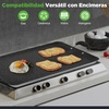 image:imageNutrichef Double Burner Griddle NonStick Stove Top Griddle for Gas Stove Dishwasher Safe Heatproof Bakelite Handles Even Heat Distribution PFOA amp PFOS Free 20 x 12 x 08 Inch BlackBlack