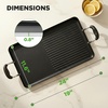 image:imageNutrichef Double Burner Griddle NonStick Stove Top Griddle for Gas Stove Dishwasher Safe Heatproof Bakelite Handles Even Heat Distribution PFOA amp PFOS Free 20 x 12 x 08 Inch BlackBlack