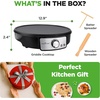 image:imageNutrichef Electric Crepe Maker amp Griddle Cooktop  Nonstick 12 Inch Aluminum Hot Plate with LED Indicator Lights amp Adjustable Temperature Control  Wooden Spatula amp Batter Spreader IncludedFixed Plate