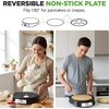 image:imageNutrichef Electric Crepe Maker amp Griddle Cooktop  Nonstick 12 Inch Aluminum Hot Plate with LED Indicator Lights amp Adjustable Temperature Control  Wooden Spatula amp Batter Spreader IncludedReversible Griddle