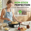 image:imageNutrichef Electric Crepe Maker amp Griddle Cooktop  Nonstick 12 Inch Aluminum Hot Plate with LED Indicator Lights amp Adjustable Temperature Control  Wooden Spatula amp Batter Spreader IncludedFixed Plate