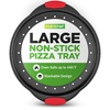 image:imageNutriChef 13Inch Nonstick Pizza Tray  Round Carbon Steel NonStick Pizza Pan with Perforated Holes Premium Bakeware Pizza Screen with Silicone Grip Handles Dishwasher Safe  NCBPIZ11 Pack