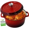 image:imageNutriChef Enameled Cast Iron Dutch Oven  5 QT Pot with Lid Cooking Pot with MoistureSealing Lid for Bread Baking Stews Braising Roasting Marinating amp Slow Cooking  Oven Safe Up to 500F