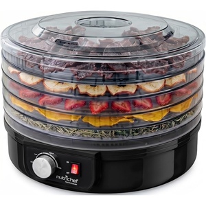 image:imageNutriChef Electric Countertop Food Dehydrator  MultiTier HighHeat Circulation Professional Food Preserver Fruit Vegetable Dryer Meat or Beef Jerky Maker w 5 Stackable Trays  AZPKFD12Black