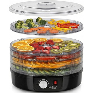 image:imageNutriChef Electric Countertop Food Dehydrator  Professional MultiTier Food Preserver  Dehydrates Fish Meats Mushrooms Fruits amp Vegetables  5 Easy to Clean Stackable Trays One Size BlackBlack