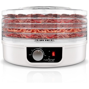 image:imageNutriChef Electric Countertop Food Dehydrator  Professional MultiTier Food Preserver  Dehydrates Fish Meats Mushrooms Fruits amp Vegetables  5 Easy to Clean Stackable Trays One Size BlackWhite