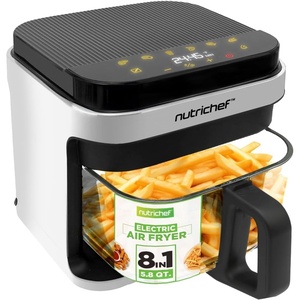 image:imageNutrichef 58 Quart Air Fryer  81 Preset Cook Modes  Transparent Fry Bowl for Best Cooking Results  Cook Shrimp Steak Fries Wings Chicken amp More  Precise Temperature Control amp Time  GreyWhite