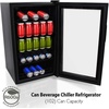 image:image1869 Gallon FreestandingKitchen Countertop Black Electric Beverage Center Cooler Soda Beer Refrigerator wBuiltin Fan Clear Glass Door 132Can Canned Beverage Mini Fridge