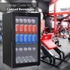 image:image1869 Gallon FreestandingKitchen Countertop Black Electric Beverage Center Cooler Soda Beer Refrigerator wBuiltin Fan Clear Glass Door 132Can Canned Beverage Mini Fridge