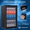 image:image1869 Gallon FreestandingKitchen Countertop Black Electric Beverage Center Cooler Soda Beer Refrigerator wBuiltin Fan Clear Glass Door 132Can Canned Beverage Mini Fridge