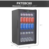 image:image1869 Gallon FreestandingKitchen Countertop Black Electric Beverage Center Cooler Soda Beer Refrigerator wBuiltin Fan Clear Glass Door 132Can Canned Beverage Mini Fridge