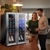 image:imageNutriChef 24Bottle Wine Fridge  Dual Zone Cooler for Red amp White Wines 41F64F Temp Control UltraQuiet Fits Home Office or Kitchen Counters  31x19x20 inStainless Steel