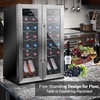 image:imageNutriChef 24Bottle Wine Fridge  Dual Zone Cooler for Red amp White Wines 41F64F Temp Control UltraQuiet Fits Home Office or Kitchen Counters  31x19x20 inStainless Steel