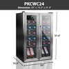 image:imageNutriChef 24Bottle Wine Fridge  Dual Zone Cooler for Red amp White Wines 41F64F Temp Control UltraQuiet Fits Home Office or Kitchen Counters  31x19x20 inStainless Steel