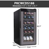 image:imageNutriChef PKCWCDS188 Freestanding Wine Fridge 18 Bottle Dual Zone Beverage Cooler for Home amp Office 32x13x19 inches Adjustable Temp 4164F Black