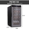 image:imageNutrichef 12 Bottle Stainless Steel Slim Wine Fridge  Red amp White Wine Chiller  Adjustable Temperature Control Ultra Quiet Operation amp Energy Efficient  Mini Wine Cooler Refrigerator  31x10x17 INBlack