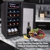 image:imageNutrichef 12 Bottle Stainless Steel Slim Wine Fridge  Red amp White Wine Chiller  Adjustable Temperature Control Ultra Quiet Operation amp Energy Efficient  Mini Wine Cooler Refrigerator  31x10x17 INStainless Steel
