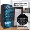 image:imageNutrichef 12 Bottle Stainless Steel Slim Wine Fridge  Red amp White Wine Chiller  Adjustable Temperature Control Ultra Quiet Operation amp Energy Efficient  Mini Wine Cooler Refrigerator  31x10x17 INStainless Steel