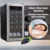 image:imageNutrichef 12 Bottle Stainless Steel Slim Wine Fridge  Red amp White Wine Chiller  Adjustable Temperature Control Ultra Quiet Operation amp Energy Efficient  Mini Wine Cooler Refrigerator  31x10x17 INStainless Steel