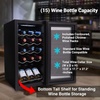 image:imageNutrichef 12 Bottle Stainless Steel Slim Wine Fridge  Red amp White Wine Chiller  Adjustable Temperature Control Ultra Quiet Operation amp Energy Efficient  Mini Wine Cooler Refrigerator  31x10x17 INBlack