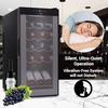 image:imageNutrichef 12 Bottle Stainless Steel Slim Wine Fridge  Red amp White Wine Chiller  Adjustable Temperature Control Ultra Quiet Operation amp Energy Efficient  Mini Wine Cooler Refrigerator  31x10x17 INBlack