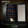 image:imageNutrichef 12 Bottle Stainless Steel Slim Wine Fridge  Red amp White Wine Chiller  Adjustable Temperature Control Ultra Quiet Operation amp Energy Efficient  Mini Wine Cooler Refrigerator  31x10x17 INBlack