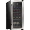 image:imageNutrichef 12 Bottle Stainless Steel Slim Wine Fridge  Red amp White Wine Chiller  Adjustable Temperature Control Ultra Quiet Operation amp Energy Efficient  Mini Wine Cooler Refrigerator  31x10x17 INStainless Steel