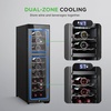 image:imageNutrichef 12 Bottle Stainless Steel Slim Wine Fridge  Red amp White Wine Chiller  Adjustable Temperature Control Ultra Quiet Operation amp Energy Efficient  Mini Wine Cooler Refrigerator  31x10x17 INBlack