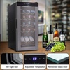 image:imageNutrichef 12 Bottle Stainless Steel Slim Wine Fridge  Red amp White Wine Chiller  Adjustable Temperature Control Ultra Quiet Operation amp Energy Efficient  Mini Wine Cooler Refrigerator  31x10x17 INBlack